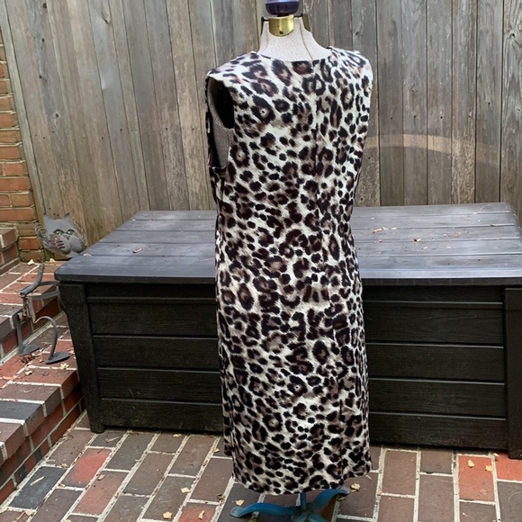 Tiana B leopard print dress stretch sleeveless sheath - Picture 5 of 6